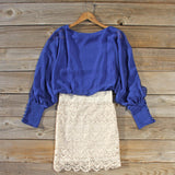 Lace and Quartz Dress in Lapis: Alternate View #4