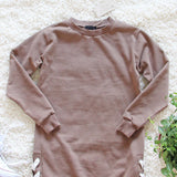 The Lace-up Sweatshirt Dress in Timber: Alternate View #3