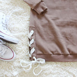 The Lace-up Sweatshirt Dress in Timber: Alternate View #4