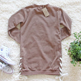 The Lace-up Sweatshirt Dress in Timber: Alternate View #5
