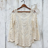 Laced in Snow Blouse in Cream: Alternate View #1