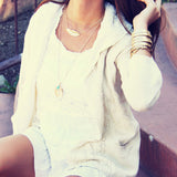 Laced Moon Hoodie in Cream: Alternate View #3