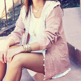 Laced Moon Hoodie in Pink: Alternate View #2