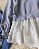 Laced Sweatshirt in Heather Gray: Alternate View #3