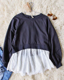 Laced Sweatshirt in Charcoal: Alternate View #2