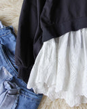 Laced Sweatshirt in Charcoal: Alternate View #4