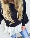 Laced Sweatshirt in Charcoal: Alternate View #1