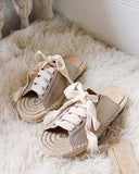 Laced Espadrilles in Sand: Alternate View #4