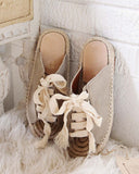 Laced Espadrilles in Sand: Alternate View #2