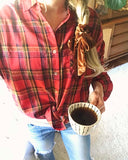 Laid-Back Plaid Top in Red: Alternate View #1