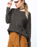 Easy Tie Tee in Olive: Alternate View #2