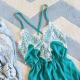Le Fleur Lace Romper in Azure: Alternate View #2