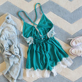 Le Fleur Lace Romper in Azure: Alternate View #4