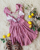 Limone & Gingham Ruffle Romper: Alternate View #3