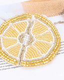 Lemon Beaded Earrings: Alternate View #2