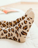 Soft Leopard Socks in Cream: Alternate View #3