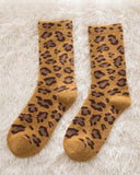 Soft Leopard Socks in Mustard: Alternate View #2