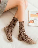 Soft Leopard Socks in Taupe: Alternate View #3