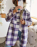 Sweet Lilac Plaid Shacket: Alternate View #2