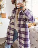 Sweet Lilac Plaid Shacket: Alternate View #3