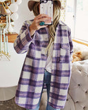 Sweet Lilac Plaid Shacket: Alternate View #4