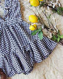 Limone & Gingham Ruffle Romper in Black: Alternate View #3