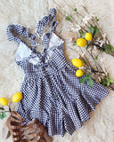 Limone & Gingham Ruffle Romper in Black: Alternate View #4