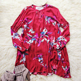 Lune & Stars Tunic Dress in Burgundy (wholesale): Alternate View #2