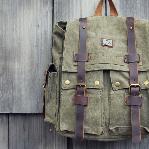 VEREVERTO RARE! Macta Backpack in CANVAS/SAGE Vere Verto Macta Backpack | Garmentory main image 4