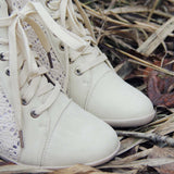 Meadow Lace Booties in Cream: Alternate View #2