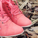 Meadow Lace Booties in Rose: Alternate View #2