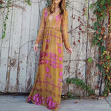 The Medallion Maxi Dress in Mustard: Alternate View #1