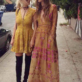 The Medallion Maxi Dress in Mustard (wholesale): Alternate View #2