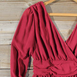 Midnight Sage Dress in Burgundy: Alternate View #2