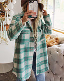 Sweet Mint Plaid Shacket: Alternate View #2