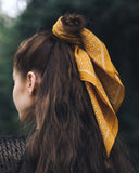 Moon Flower Bandanna in Mustard: Alternate View #3