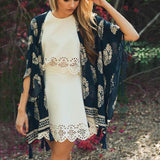 Moon Palace Fringe Duster in Navy: Alternate View #1