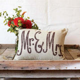 Mr. & Mrs. Linen Woven Pillow: Alternate View #1