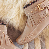 Mountain Gypsy Moccasins in Taupe: Alternate View #2