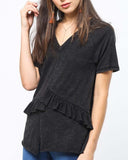 Must Have Ruffle Tee in Black: Alternate View #2