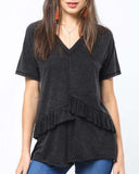 Must Have Ruffle Tee in Black: Alternate View #1