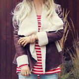 Night Flurries Sherpa Coat in Timber: Alternate View #2