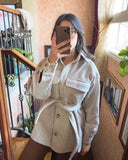 Oatmeal Belted Jacket: Alternate View #1