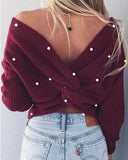 Venice Pearl Sweater in Merlot: Alternate View #1