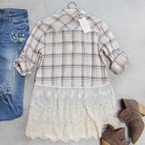 Plaid + Lace Top: Alternate View #4