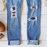 Plaid Patch Skinny Jeans: Alternate View #3