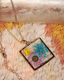 Pressed Wildflower Necklace - Square: Alternate View #3