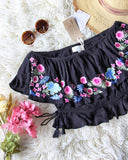 RahiCali Boho Tropics Top in Black: Alternate View #2