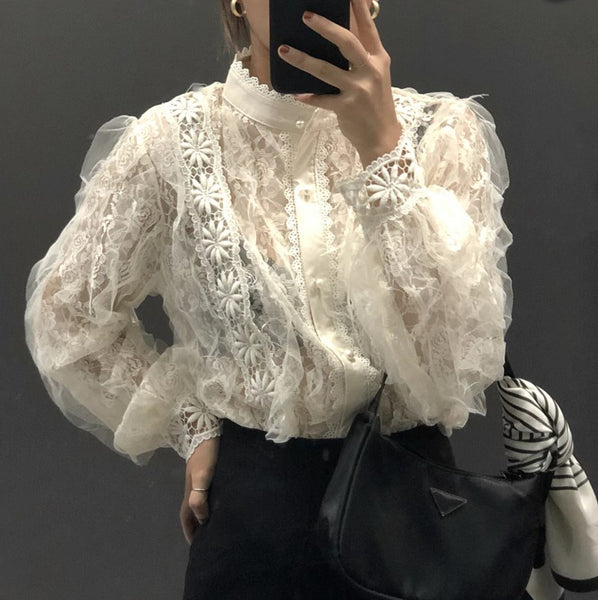 Spell Ella Lace Blouse White 202154J01 - Free Shipping at Largo Drive