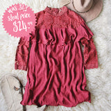 Rosalyn Lace Dress in Burgundy: Alternate View #1